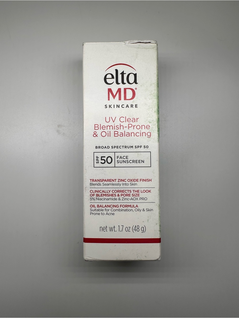 EltaMD White & Red UV Clear SPF 50 Face Sunscreen Box